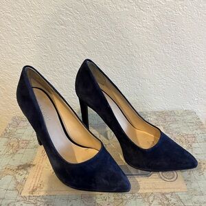 Blue Suede High Heels with Stiletto